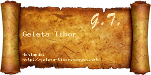 Geleta Tibor névjegykártya